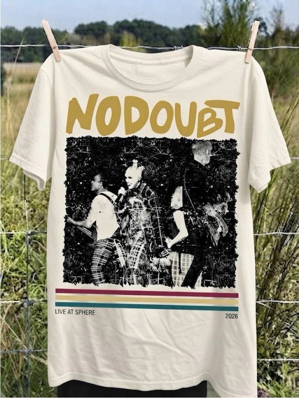 Vintage No Doubt Cream Graphic Tee - Live at Sphere 2026